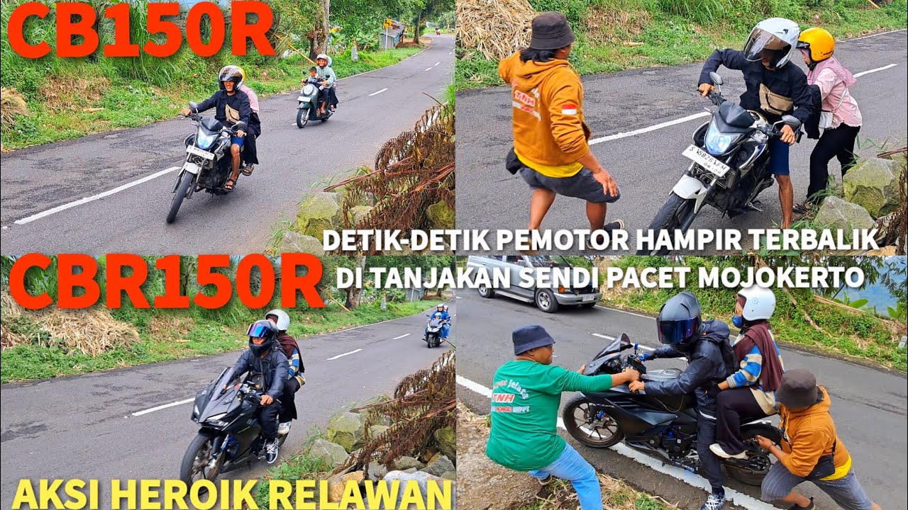 MENEGANGKAN ‼️ DETIK-DETIK CBR150R DAN CB150R DI TANJAKAN SENDI PACET MOJOKERTO