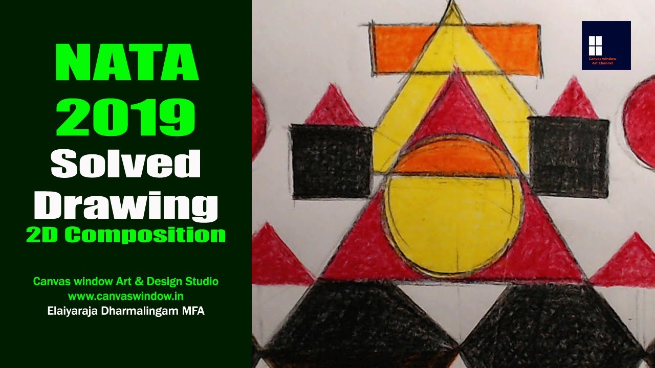 NATA 2019 Solved Drawing - 2D Composition