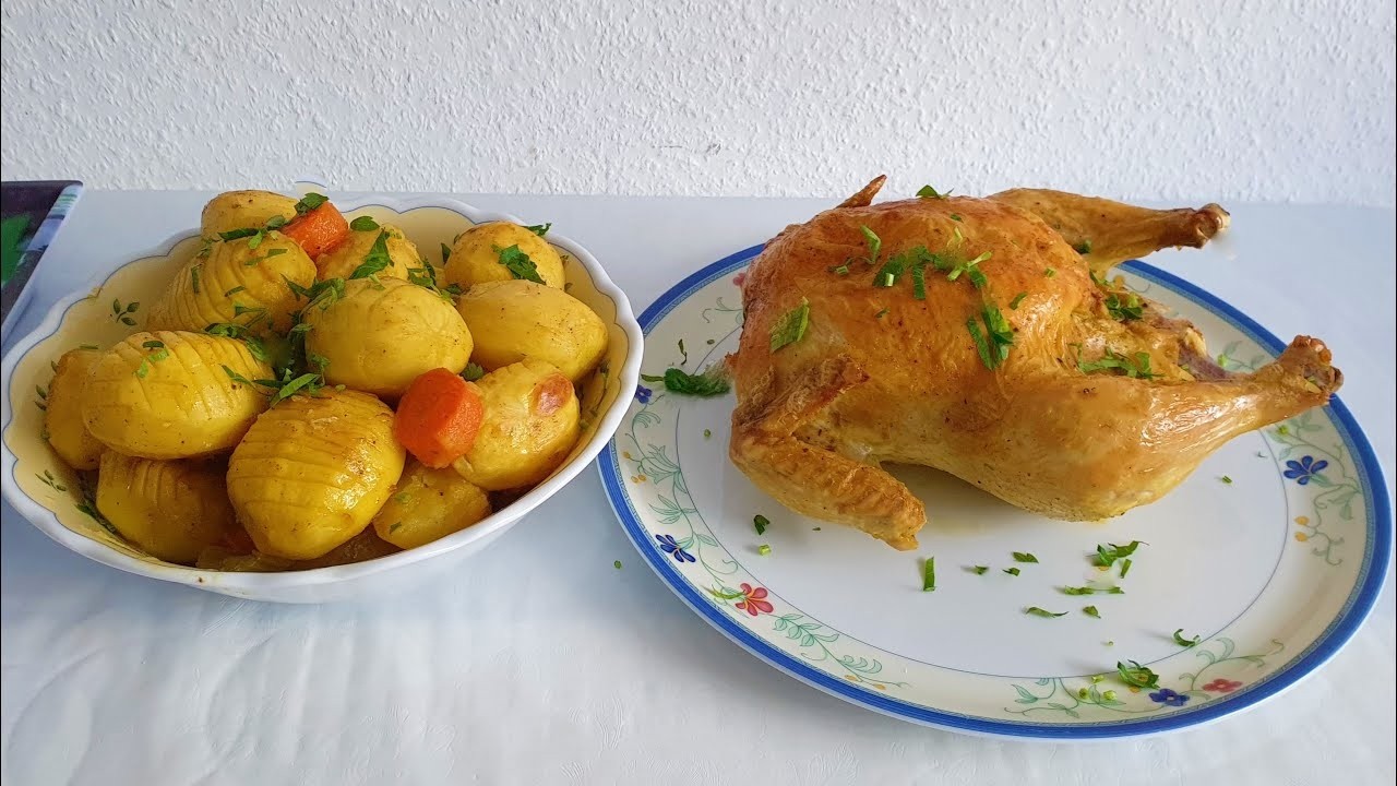 Курочка с картошкой гармошечкой!Жду гостей!