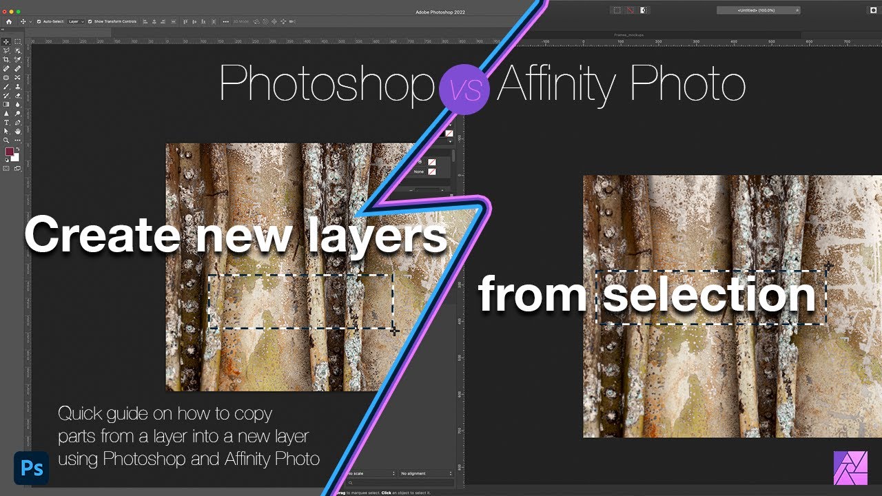 Create a new layer from selection - How Affinity Photo does it