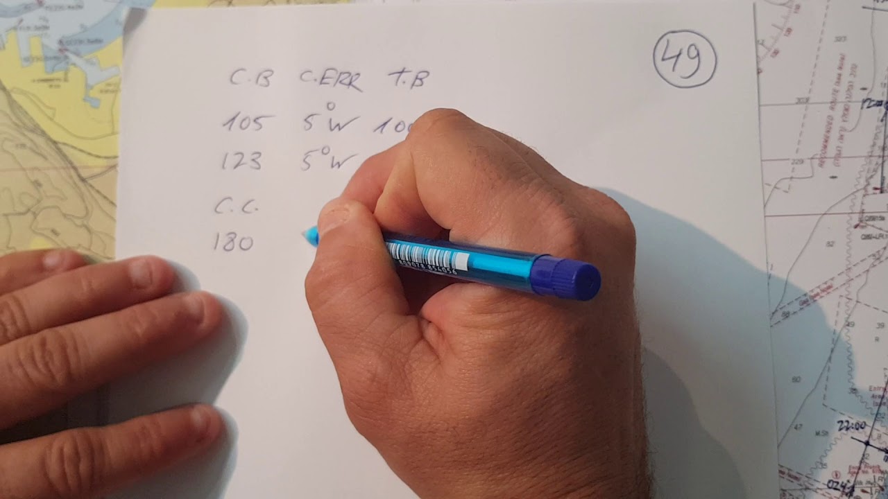 שאלה 49 - ניווט חופי - שאלת תכווין מעבר והרצת תכווינים