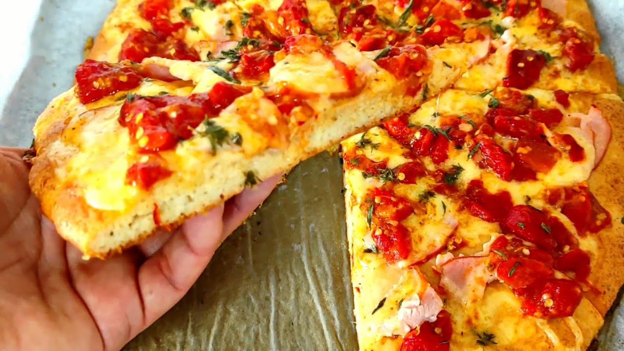 Быстрая кето-пицца с миндальной мукой. Полезно, очень вкусно и без глютена. Пицца для похудения!
