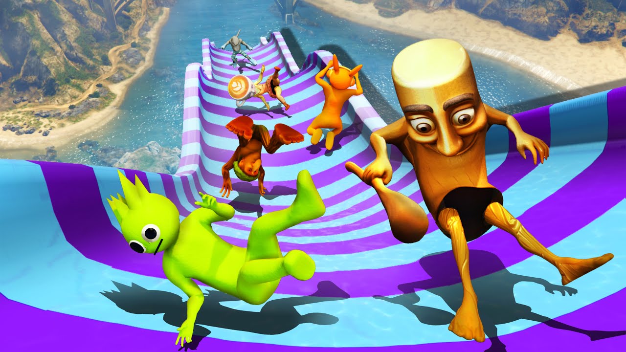 GTA 5 Tralalero Tralala Crew VS Incredibox Sprunki Crew Ultimate Watersliding Ragdolls