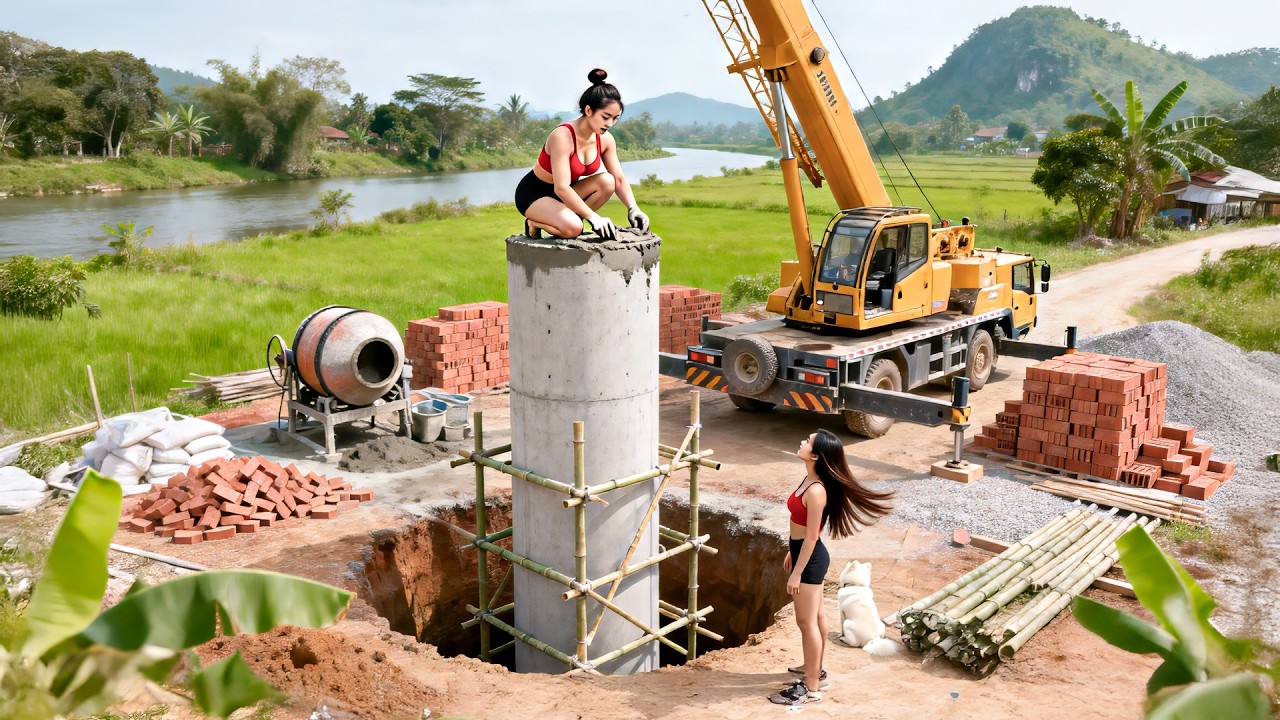 TIMELAPSE - Building High-Rise Farm Observation Cabin | Large, Sturdy Concrete Pillars Construction