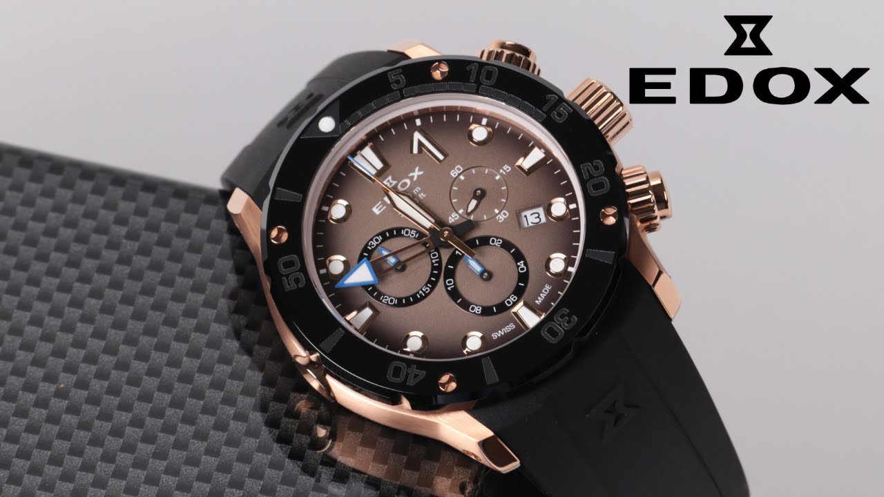 Швейцарские кварцевые часы EDOX CO-1 Quartz Chronograph 10242 TINRCA BRDR | Style-Time