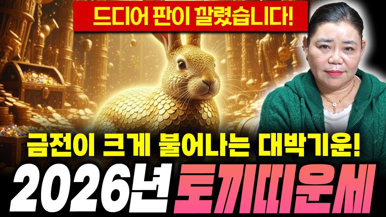 ⭐️2026년 신년운세 토끼띠운세⭐️26년 '금전운' 대박난다?! 토끼띠운세/99년생 87년생 75년생 63년생 토끼띠운세