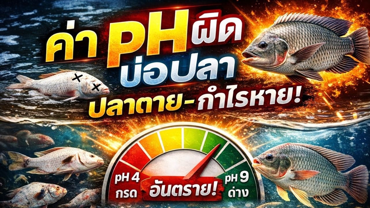 ระวัง! ค่า pH บ่อปลา แกว่งแรง ทำปลาเครียดไม่รู้ตัว