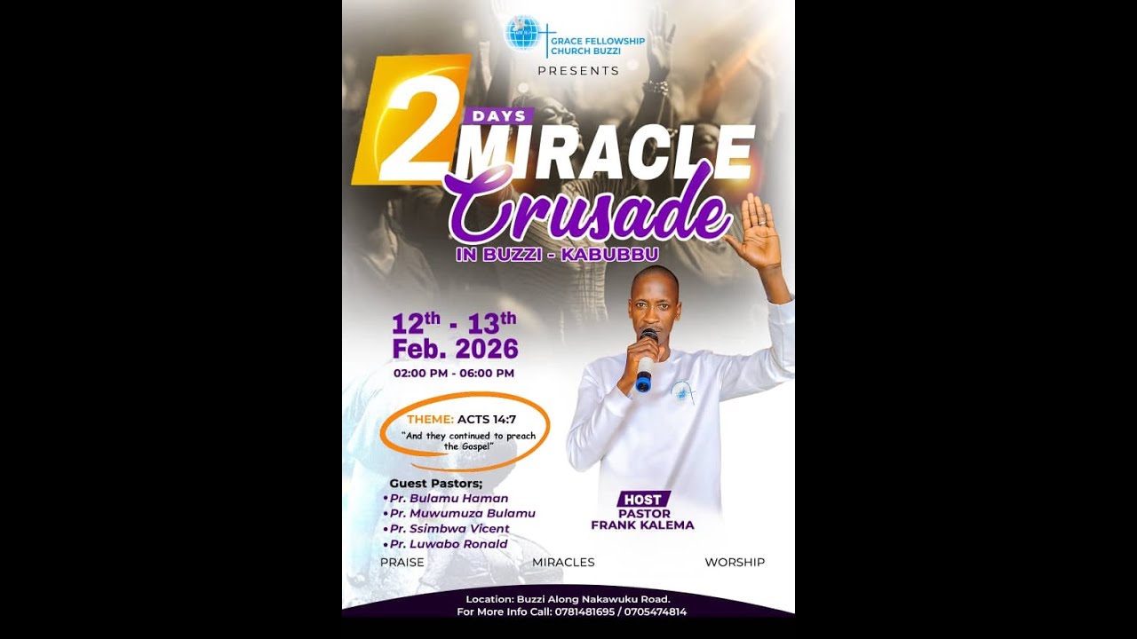 2day Miracle Crusade in Buzzi-Kabubbu held by PR KALEMA FRANK on 13th /02 /2026