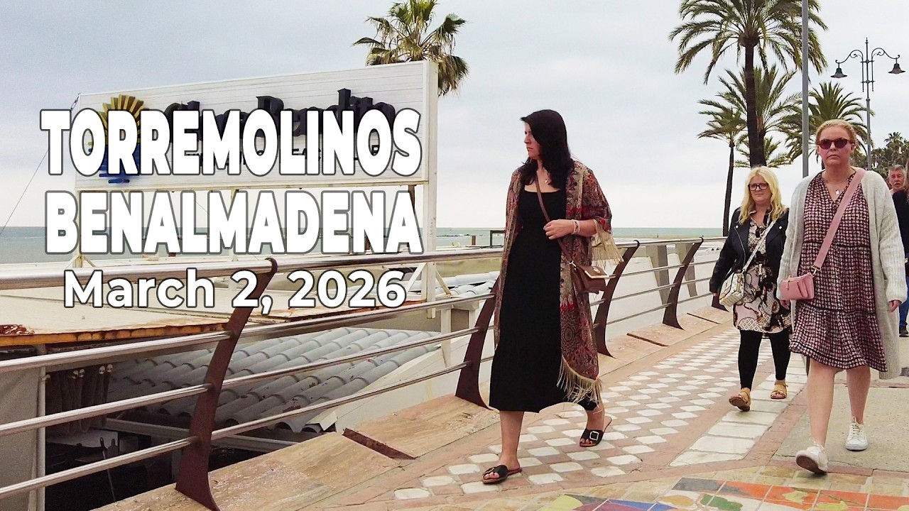 Torremolinos to Benalmadena March 2, 2026 Promenade Walk Malaga Costa del Sol Spain [4K]