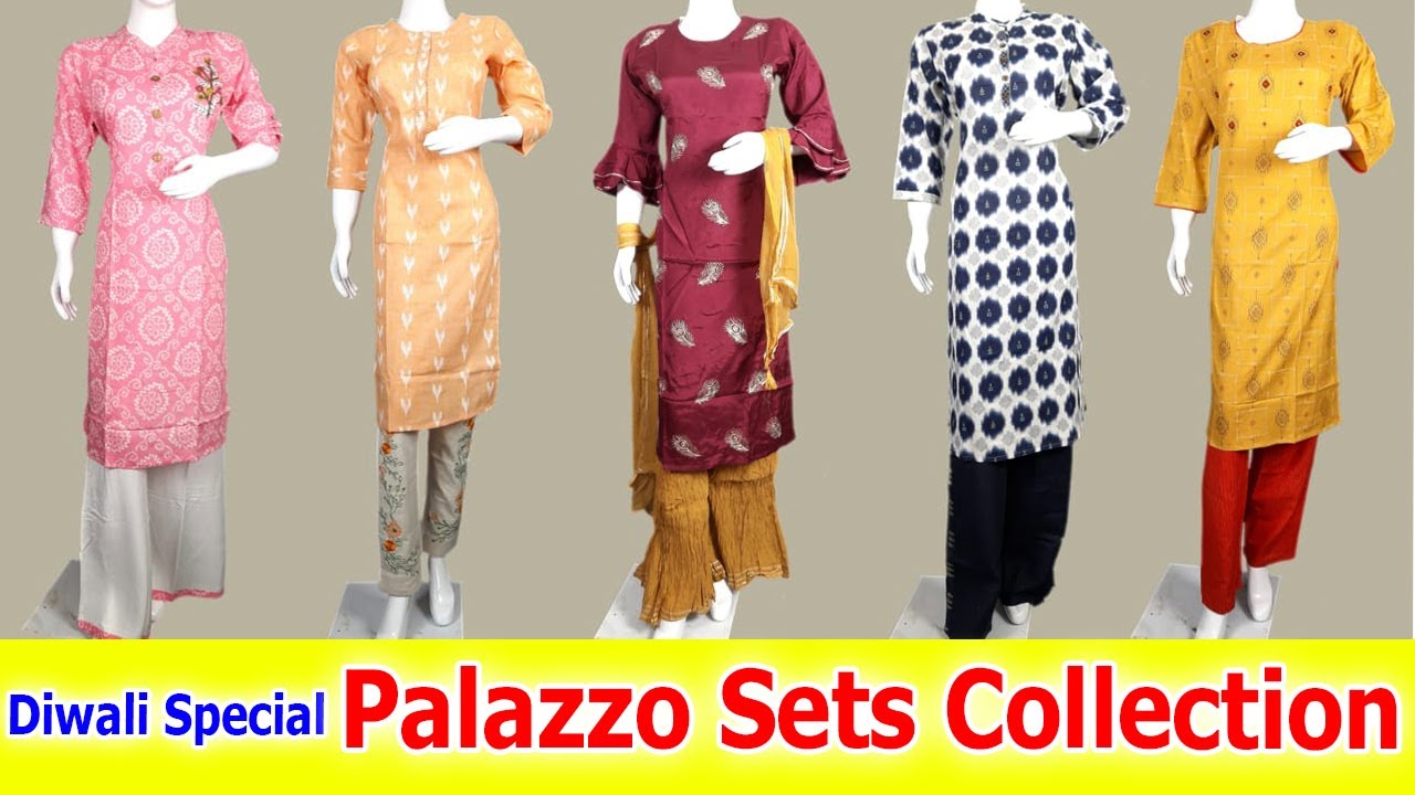 Exclusive Diwali Special Palazzo Sets With Prices Online Shoping | Queens Collection Hindi