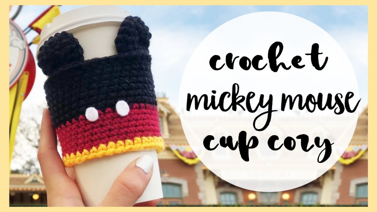 Crochet Mickey Mouse Cup Cozy // Crochet Disney