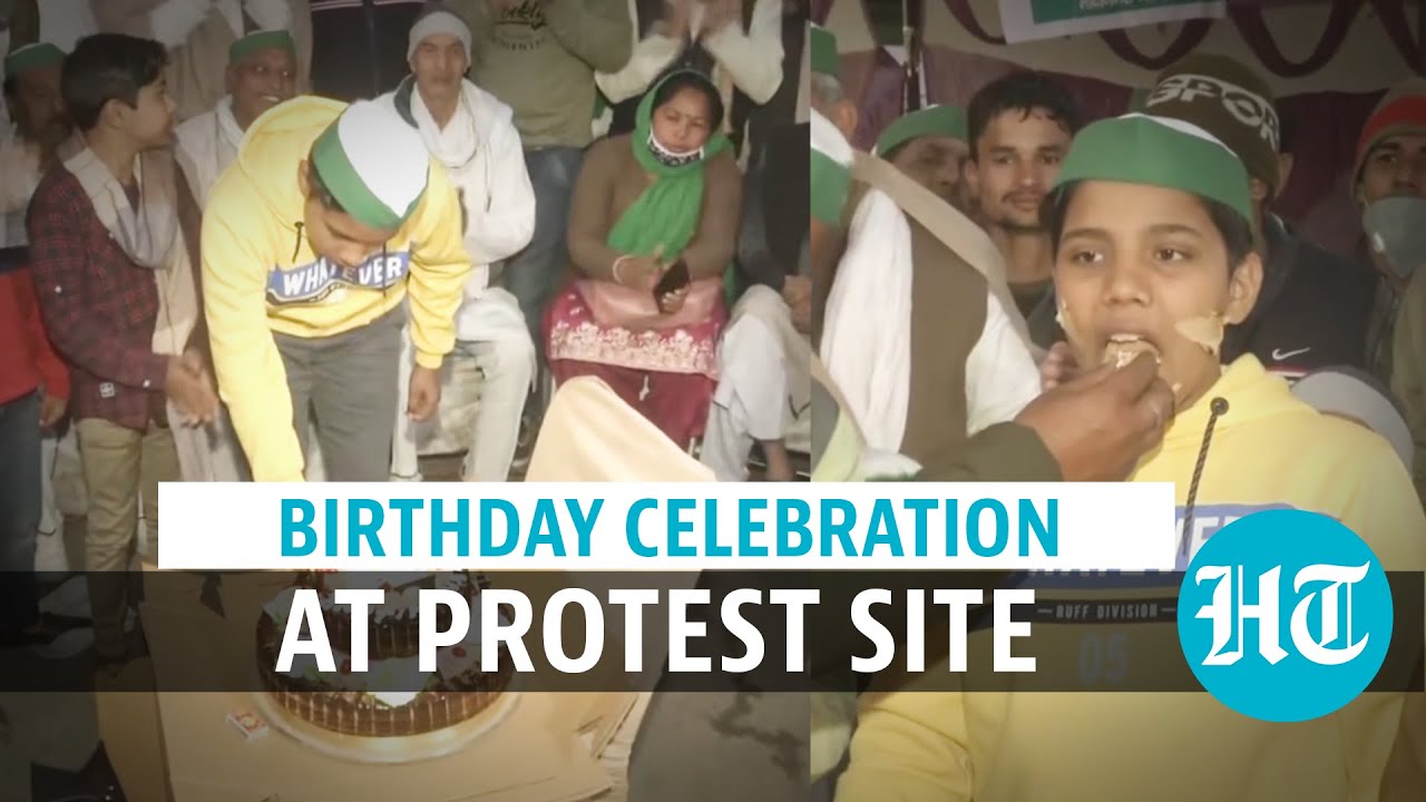 Watch: Farmer celebrates son's birthday at Ghazipur border amid protest