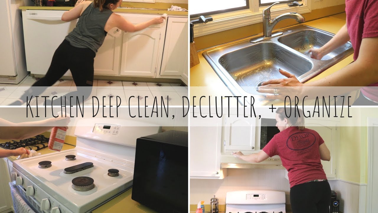 KITCHEN DEEP CLEAN | DEEP CLEAN, DECLUTTER, + ORGANIZE WITH ME | CLEANING MOTIVATION