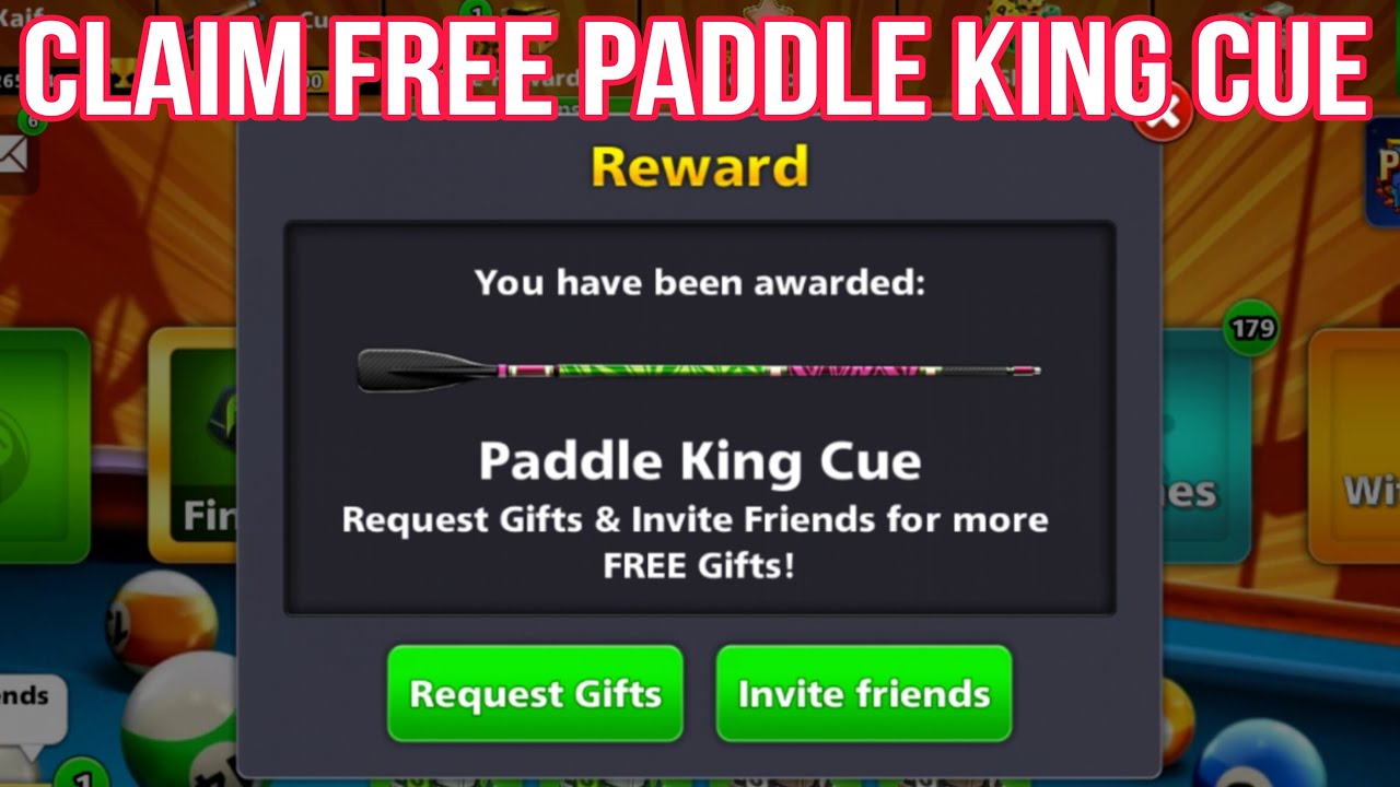 Claim Free Paddle King Cue 🤑 8 Ball Pool Free Cue Link Today 🤑 Free Cue #8ballpool #freecue