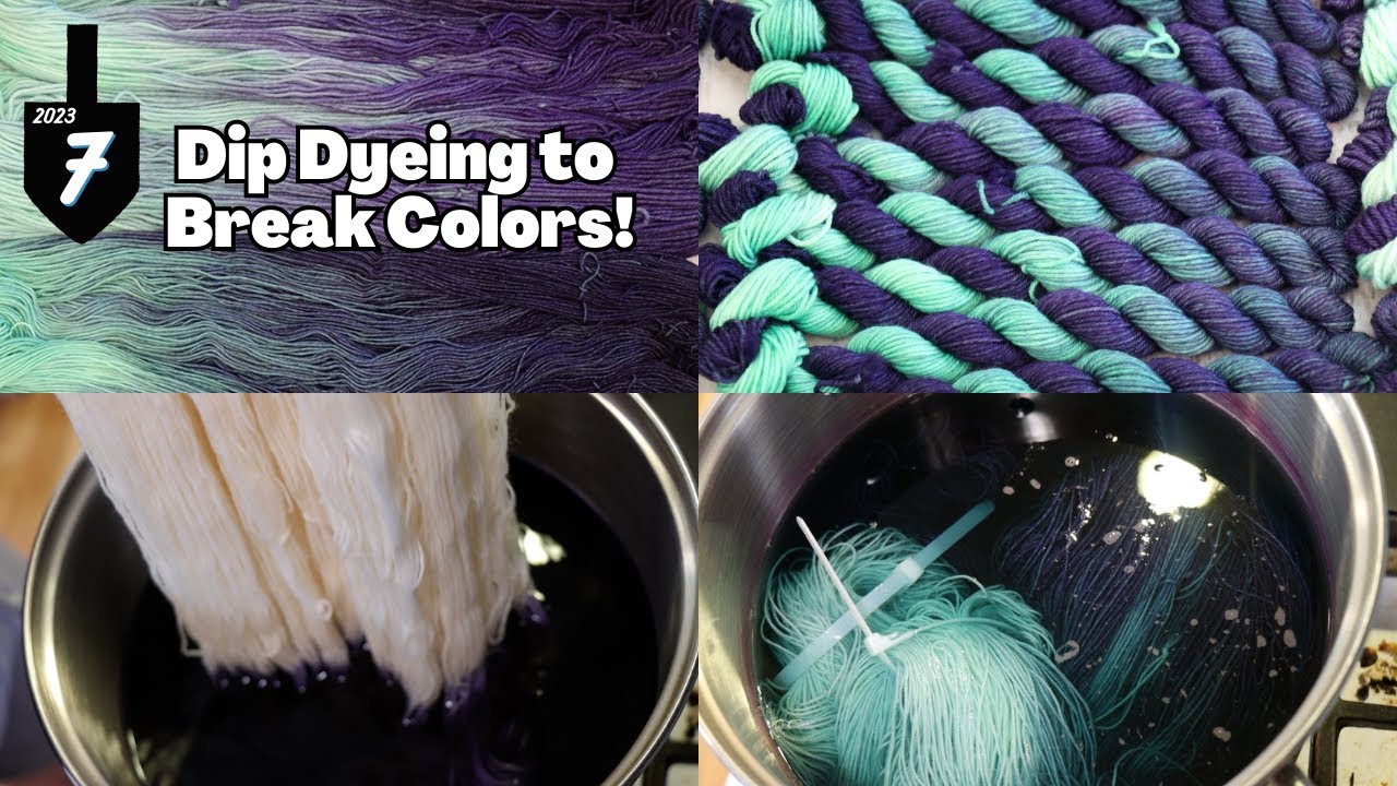 Dip Dyeing to Break Acid Dyes; A Combination of Purple & Green (2023 Chanukah Night 7)