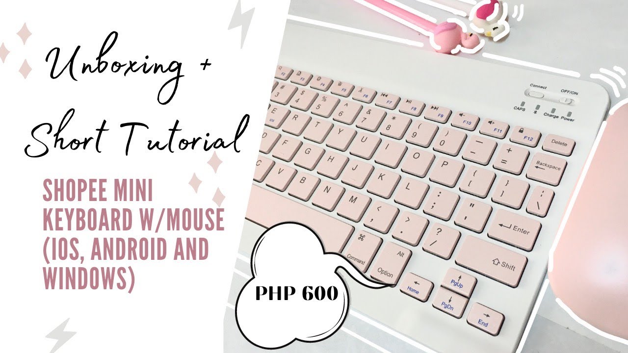 UNBOXING+SHORT TUTORIAL SHOPEE WIRELESS BLUETOOTH KEYBOARD W/MOUSE (iOS, Android and Windows)