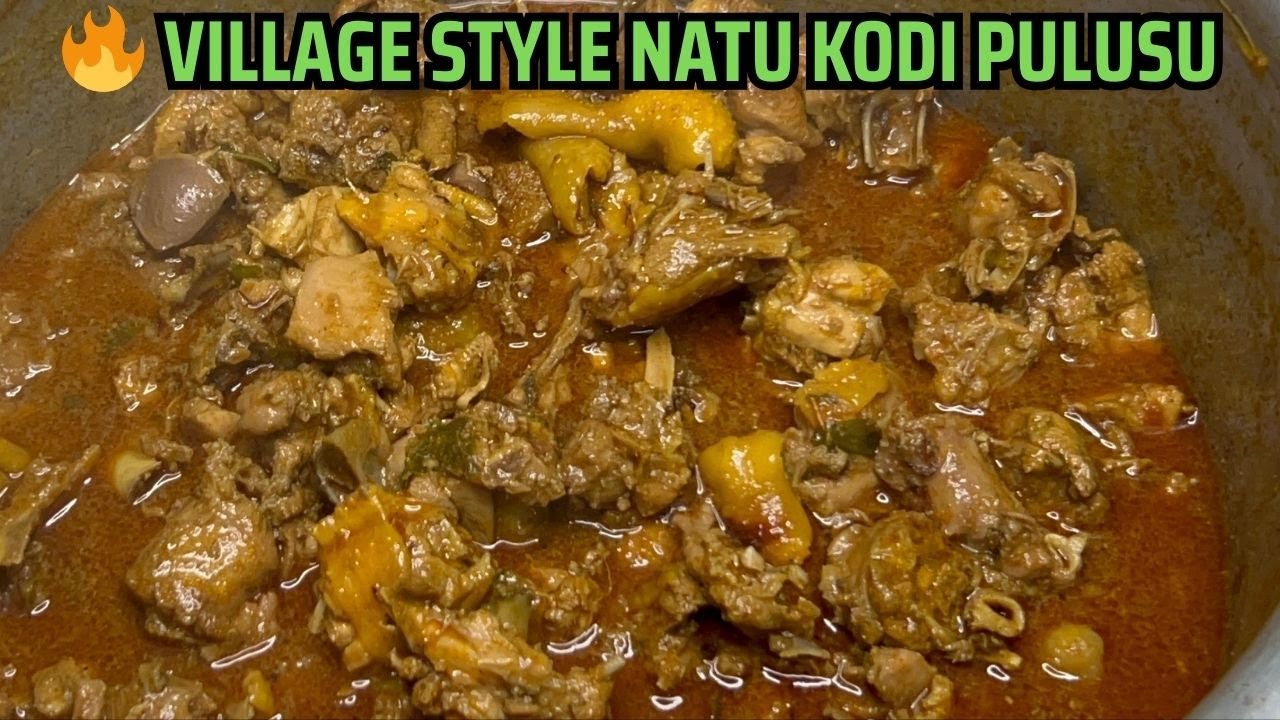 Village Style Natu Kodi Pulusu 🔥 | Country Chicken Cooked on Fire | Telugu Village Cooking