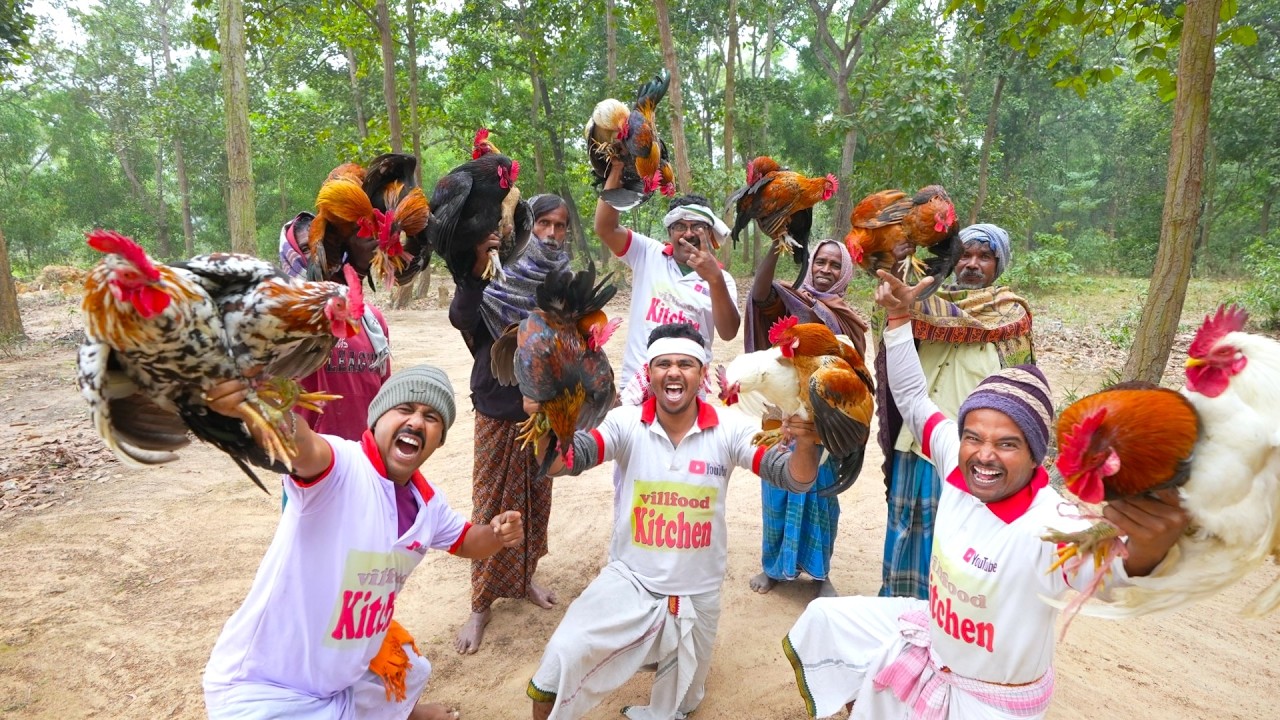 Village famous local Red Country Chicken curry cooking for village people | Deshi Morog Curry