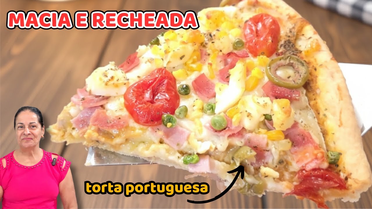 Torta Portuguesa tão gostosa que parece pizza, só que muito mais fácil de fazer