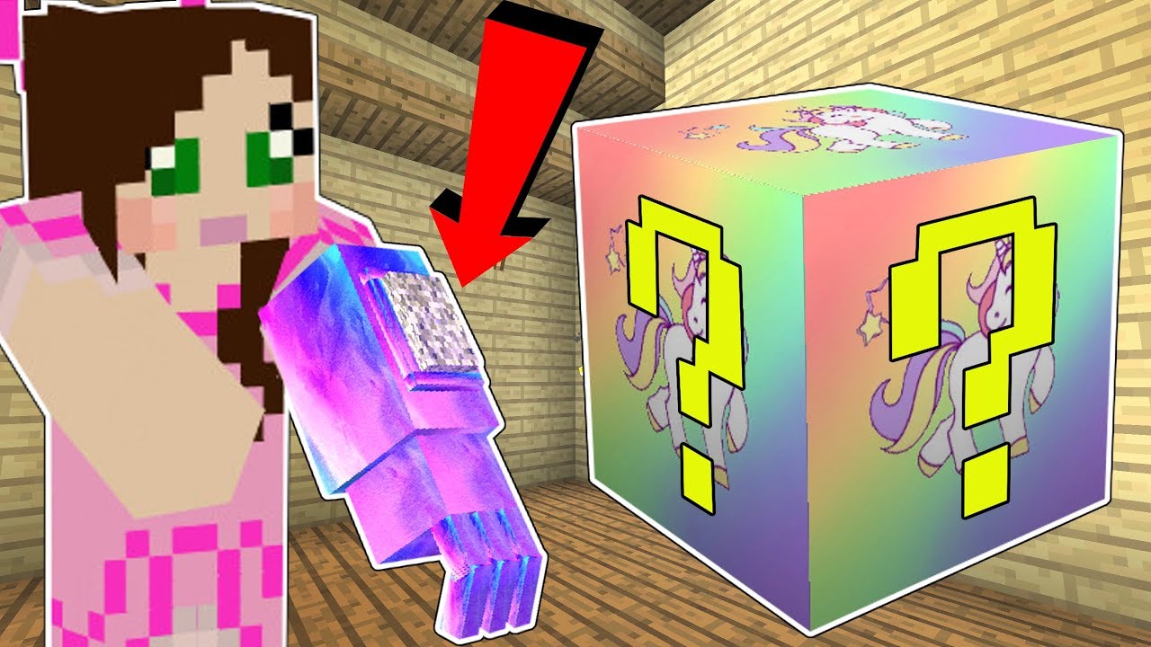 Minecraft: UNICORN LUCKY BLOCK!!! (*OVERPOWERED* RAINBOW GAUNTLET, MINI GUN, & MORE!) Mod Showcase