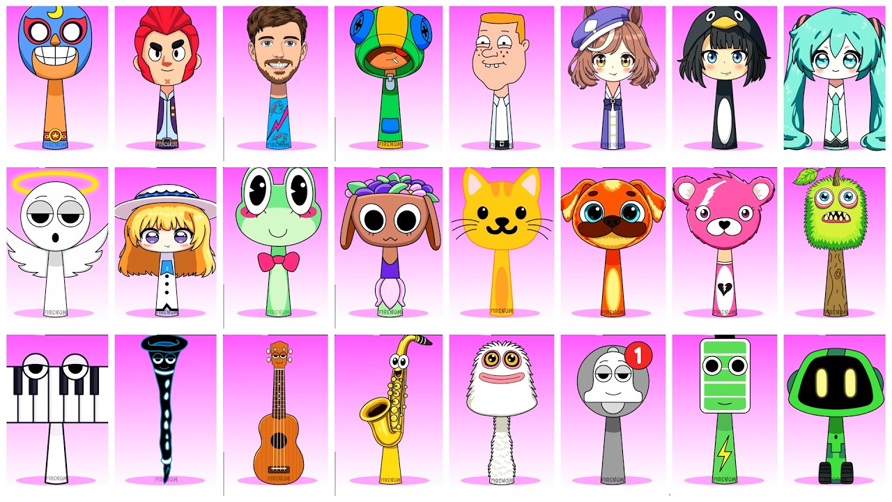 Incredibox Sprunki OC Phase 1 to Phase 2 El Primo, Colt Brawl Stars, MrBeast, Sneakers O'Toole