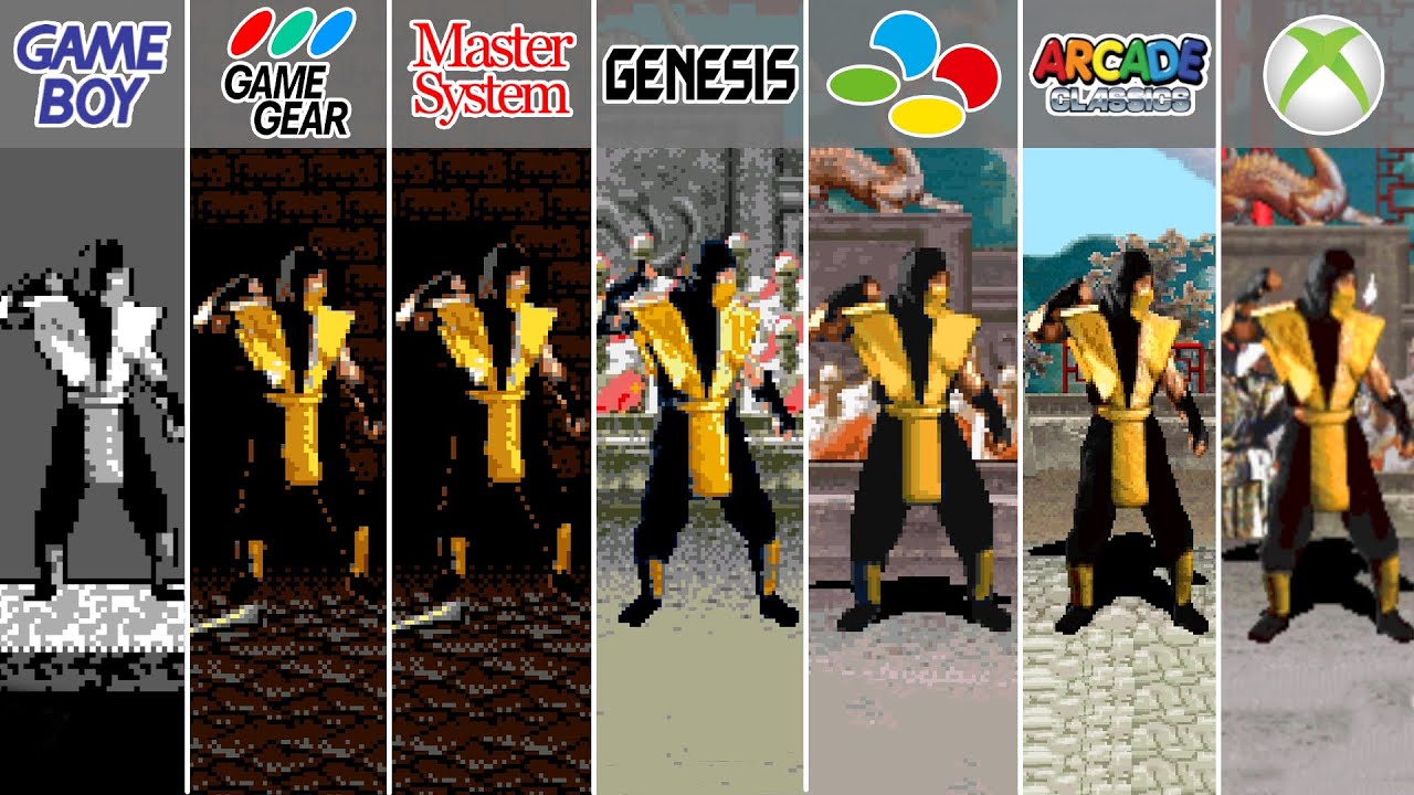 Mortal Kombat 1 (1992) GB vs GG vs SMS vs Genesis vs SNES  vs Arcade vs PS3 vs XBOX 360 vs PSP