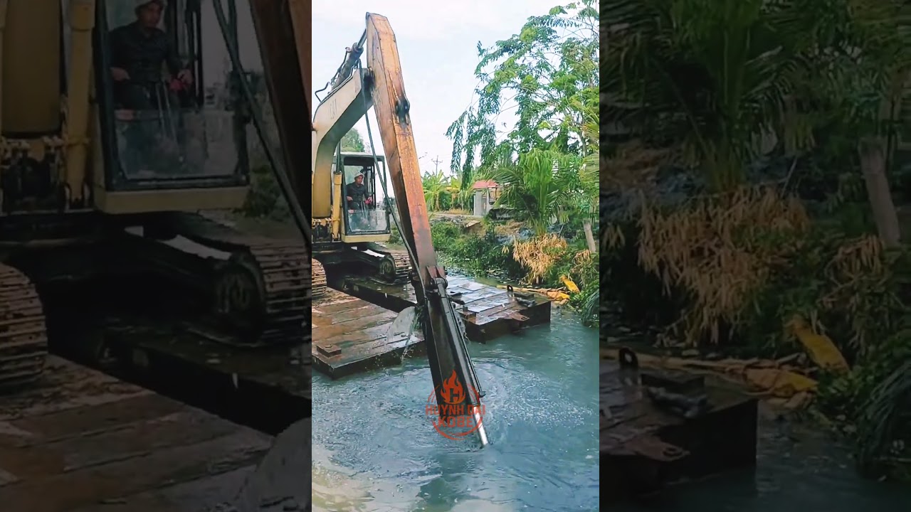 #excavator #shorts Kobe m&uacute;c đất giữa s&ocirc;ng cực hay #tinnong