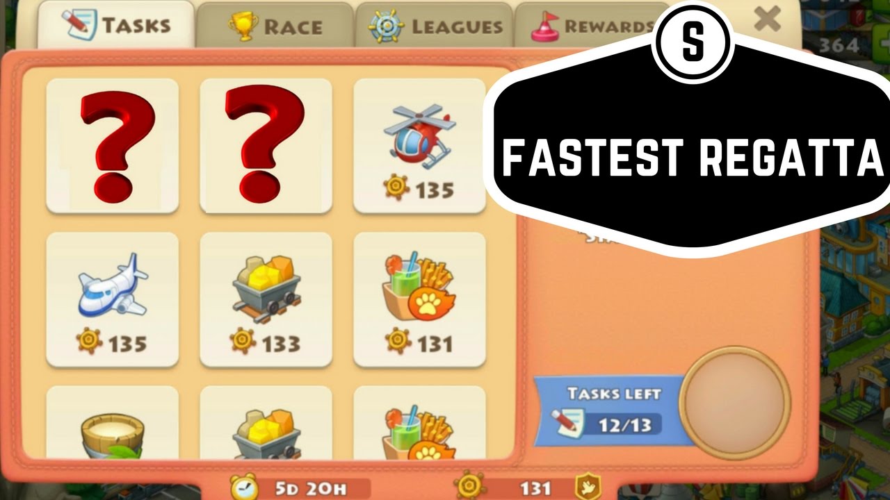 TOWNSHIP GAME FASTEST REGATTA MISSION.