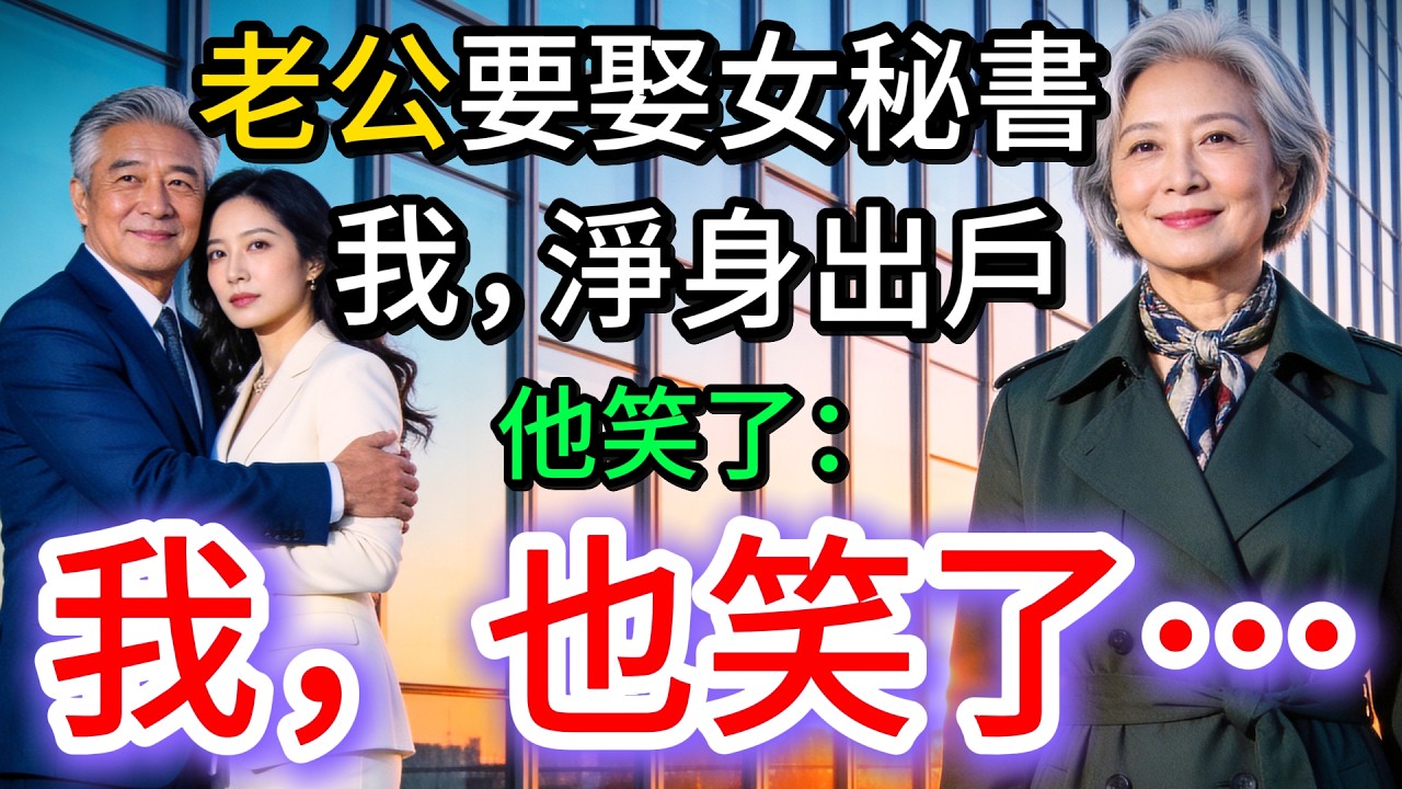 老公要和女秘書結婚，我說：錢不用分了，我淨身出戶就好。他笑了，我也笑了…