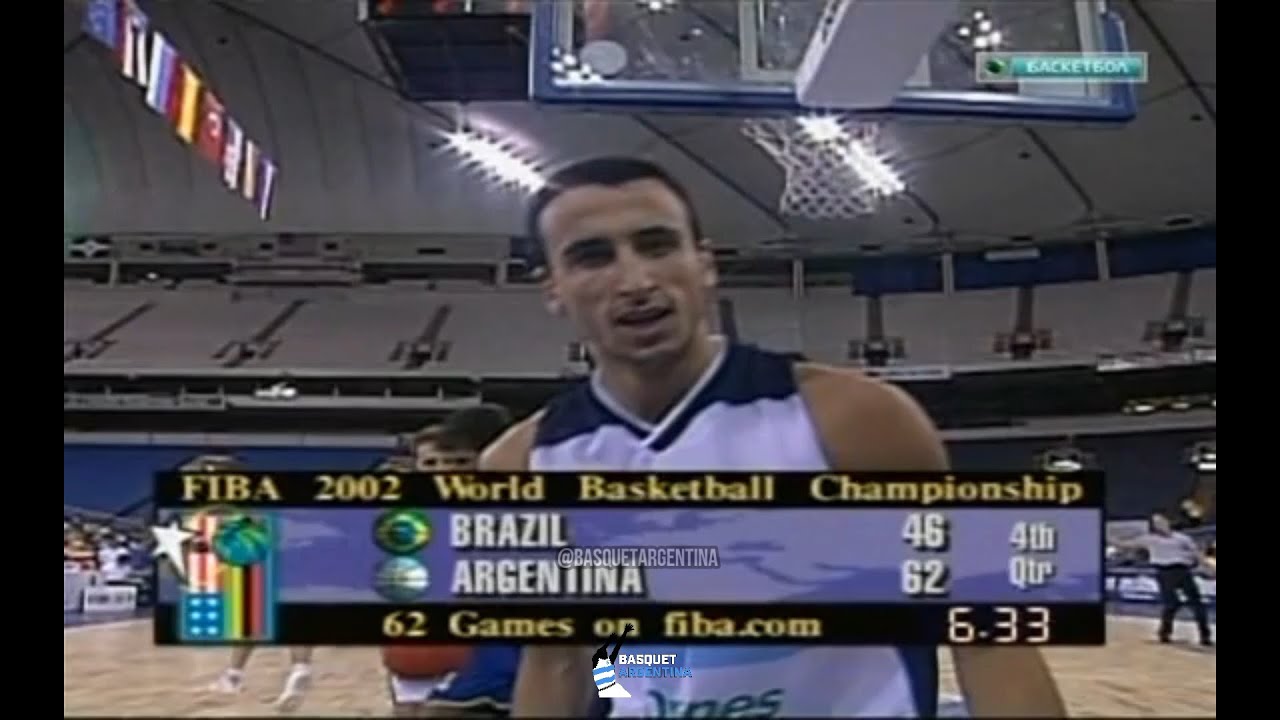 Manu Ginobili 19 puntos vs Brasil | Mundial Indianapolis 2002