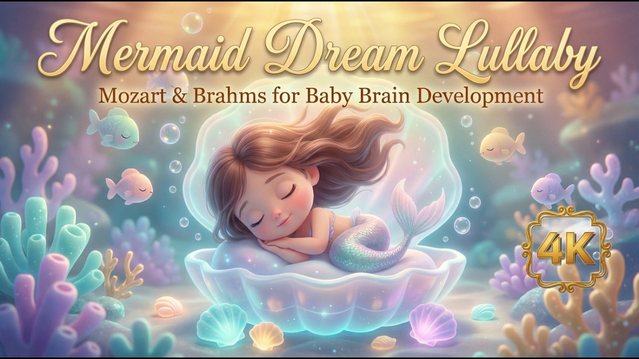 ✨ Mermaid Dream Lullaby 🌊🧜‍♀️ | Mozart & Brahms for Baby Brain Development ✨