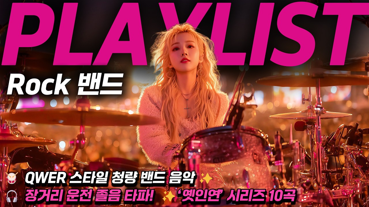 🎸[PLAYLIST] 🎧 드라이브할 때 듣기 좋은 강렬한 드럼 사운드 🥁 QWER 스타일 청량 밴드 음악 ✨