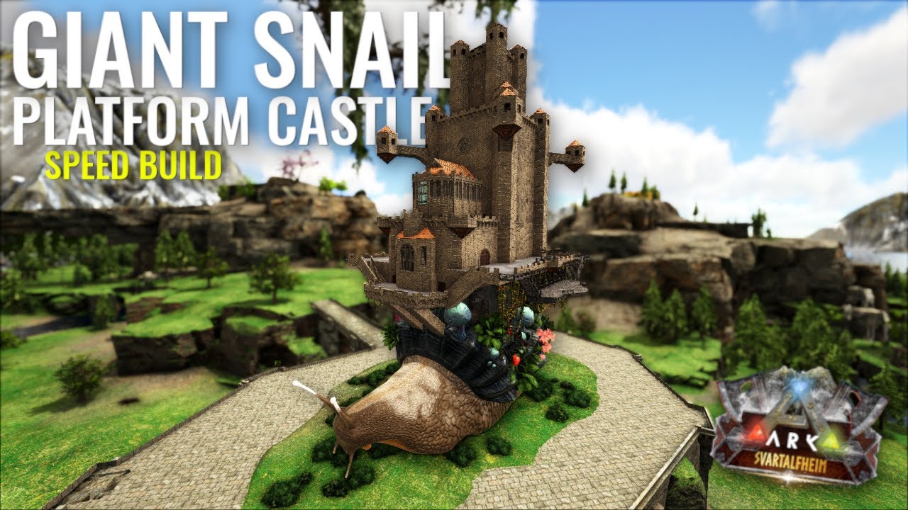 ARK: Building a Castle on a Giant Snail - Mobile Platform Base [Speed Build]
