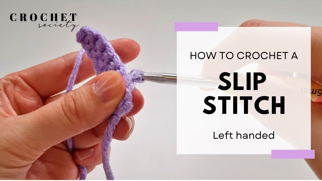 How to Crochet a Slip Stitch (left-handed)  | Beginner Crochet