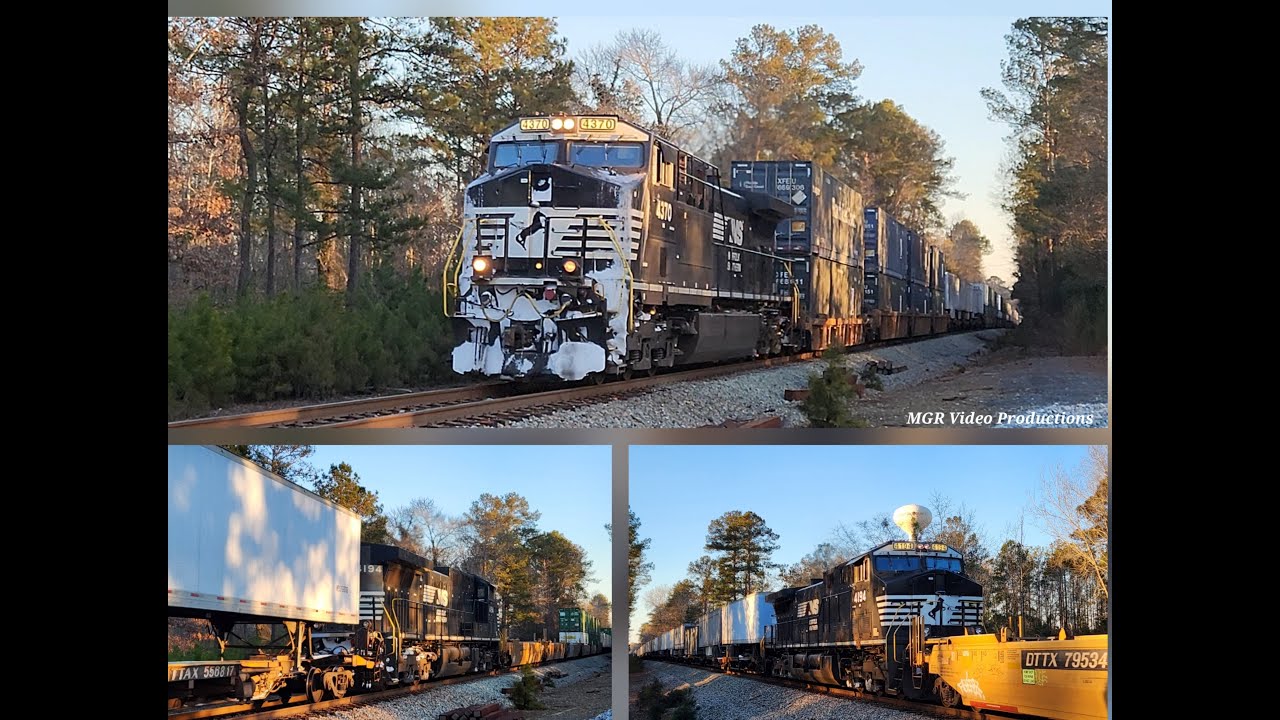 2-1-2026: Snow Covered NS AC44C6M 4370 With P5 Leads NS 29F Thru Kathleen, GA With AC44C6M Mid-DPU