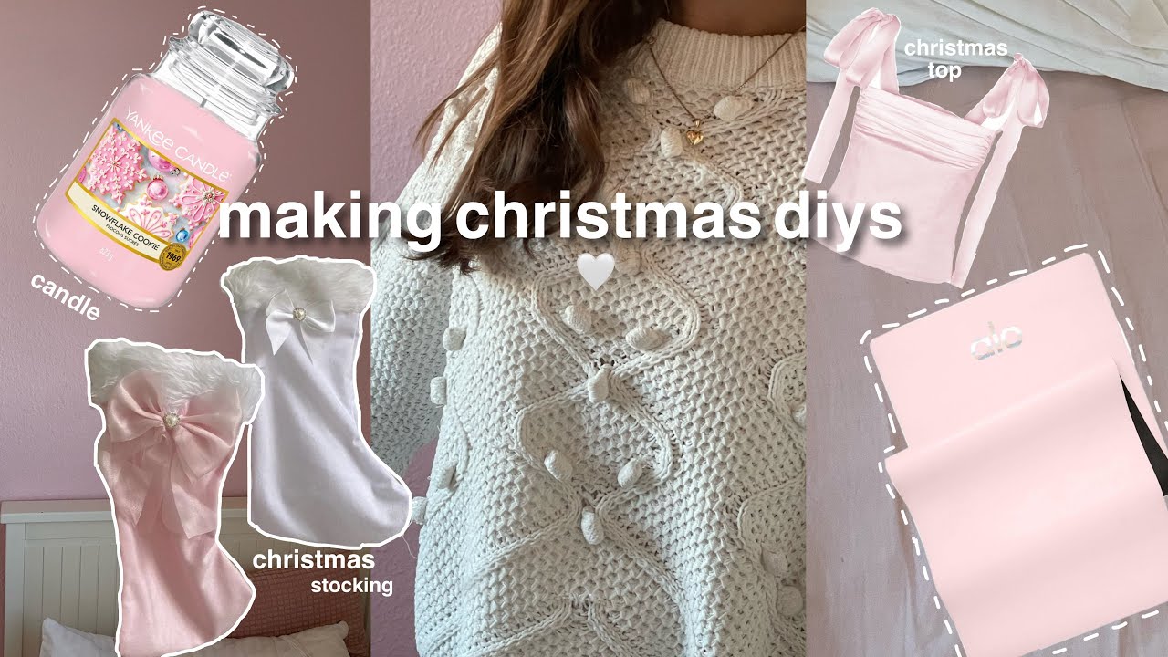 making girly christmas diys!❄️🎀  (candles, cute christmas decor + more)