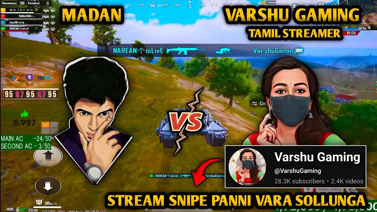 MADAN VS VARSHU GAMING IN SAME LOBBY 🔥 TAMIL STREAMER 