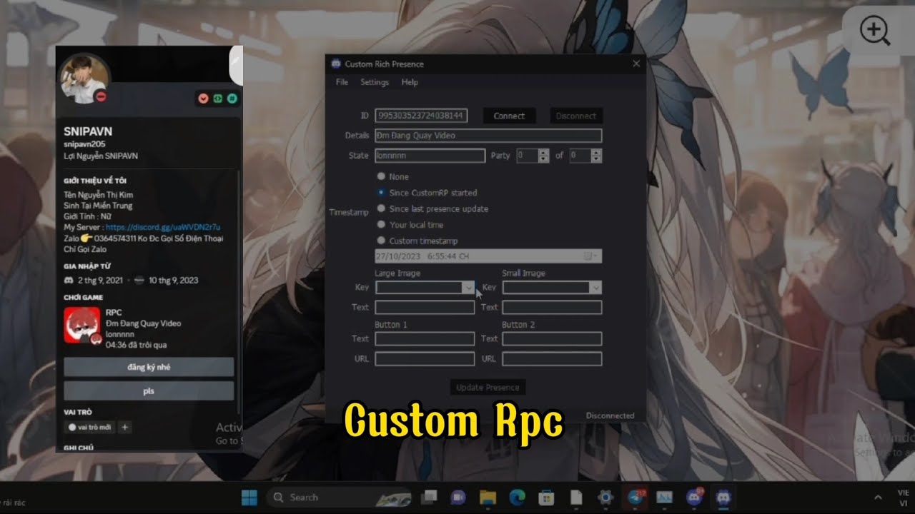 C&aacute;ch C&oacute; Custom Rpc Discord (T&ugrave;y Chỉnh Trạng Th&aacute;i) Bằng CustomRP | SNIPAVN