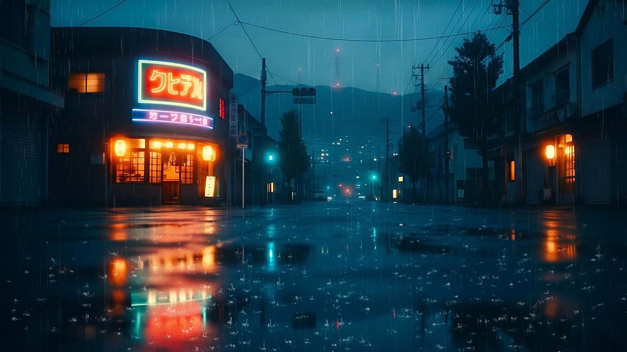 Rainy Midnight in Japan ☔ 80s–90s Coffee Shop City Vibes
