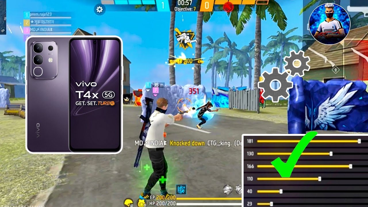 Vivo T4x 5g  Free Fire Sensitivity + Hud + Dpi Setting ⚙️ // @NonstopGaming_ @BNLYT @TotalGaming093 