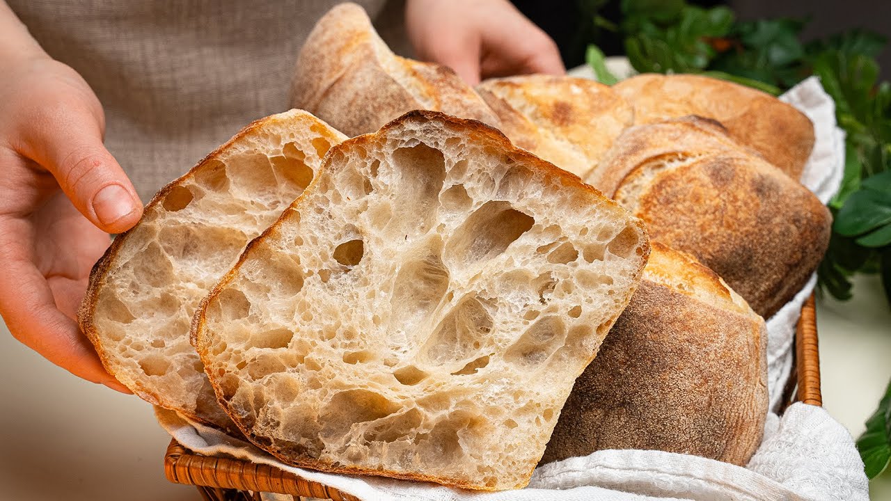Never Buy Bread Again! 🤯 A New Method for the Easiest Italian Ciabatta!