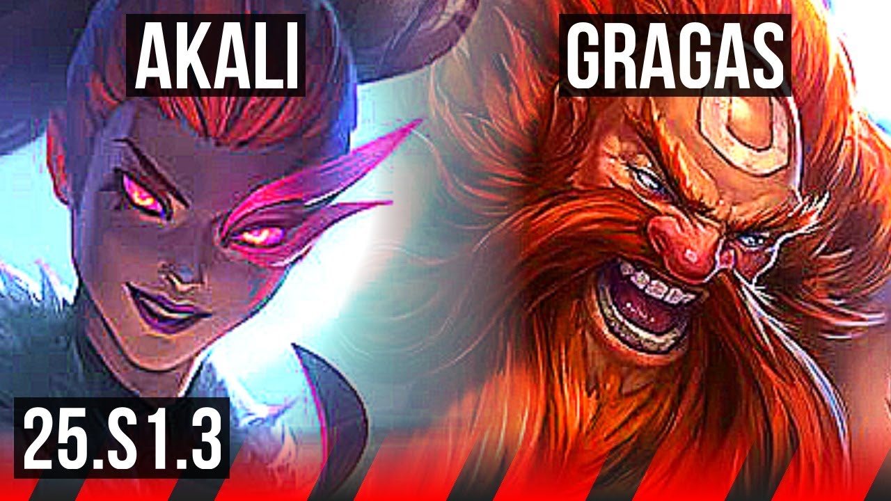 AKALI vs GRAGAS (TOP) | 6 solo kills, Legendary | KR Master | 25.S1.3