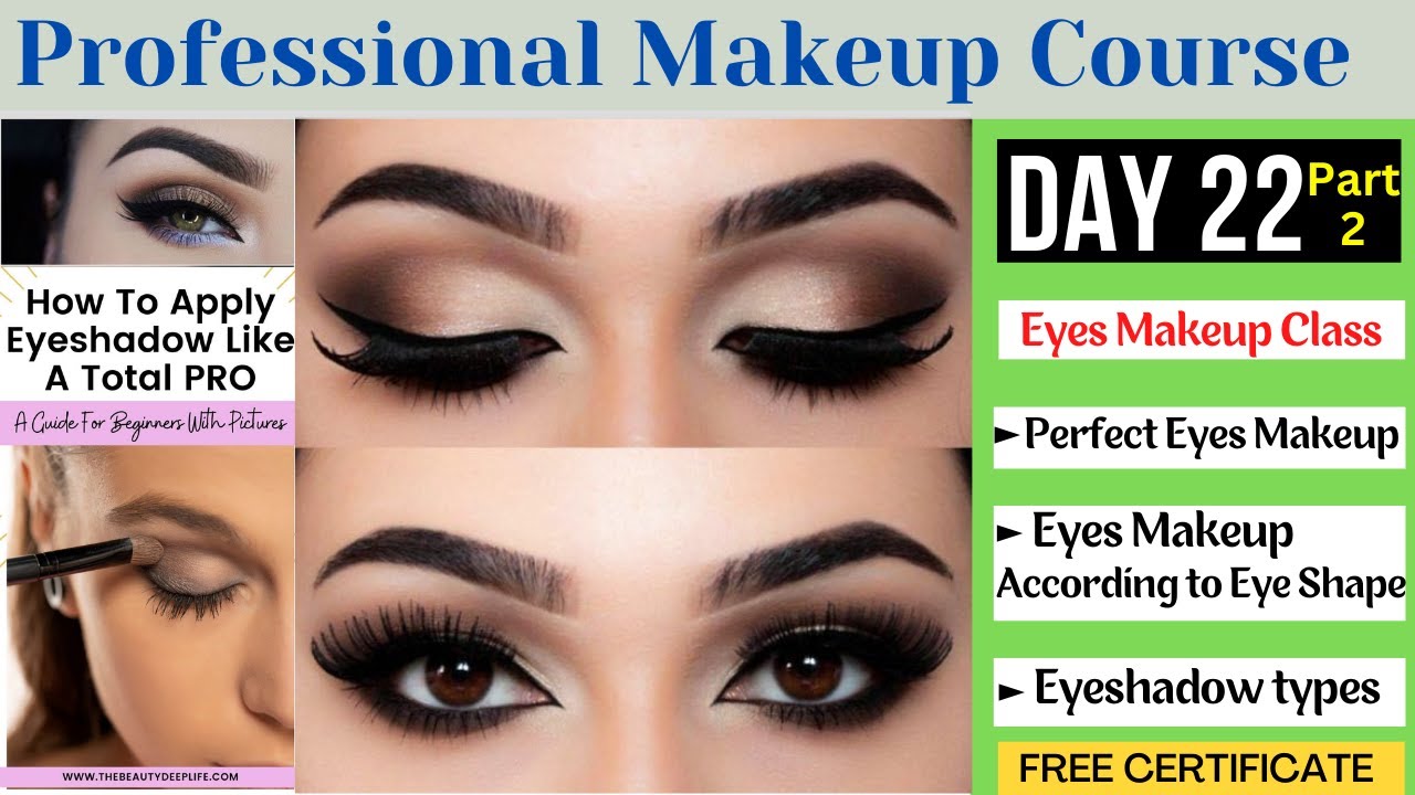 Day 22 Part 2 Professional Makeup Course || Perfect Eyes Makeup According to Eyes Shapes #eyemakeup