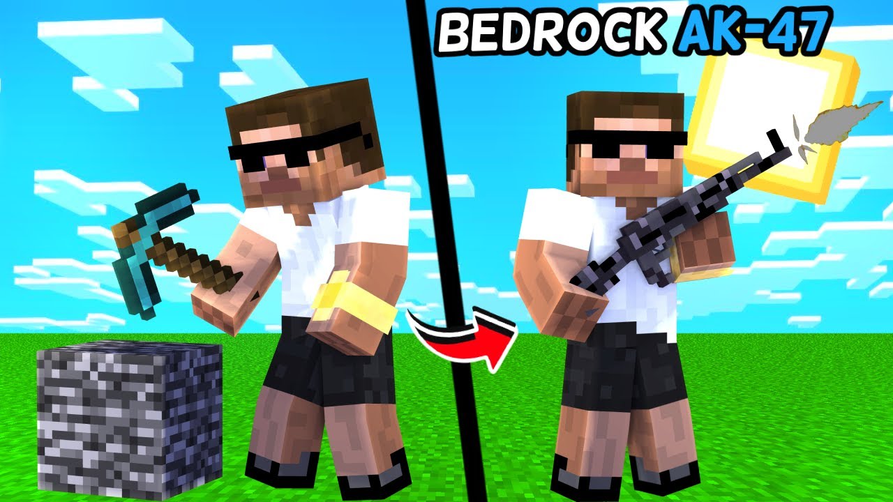 I crafted most op bedrock weapons in Minecraft 😱😱 