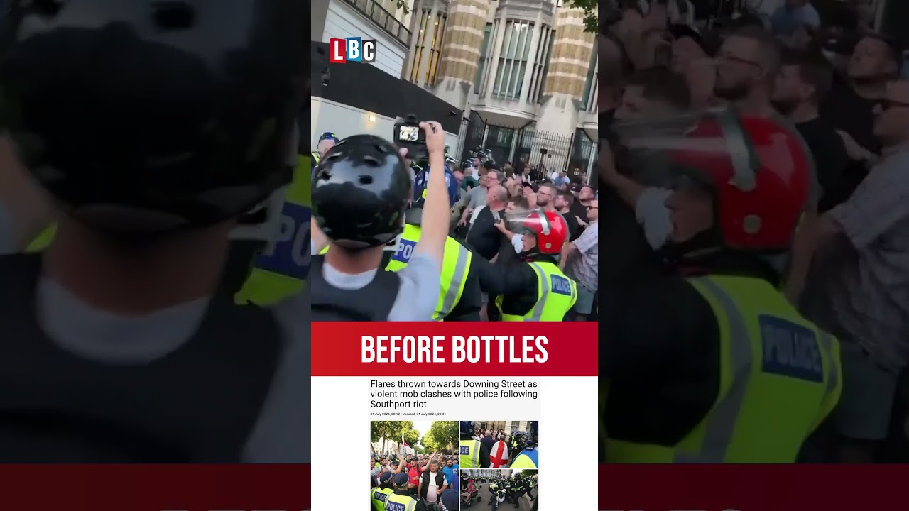 Violent mob clashes with police in Whitehall | LBC