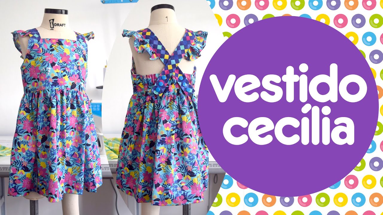 Vestido Cecília - TUTORIAL DE COSTURA SUPER FÁCIL (grade tamanho bebê)