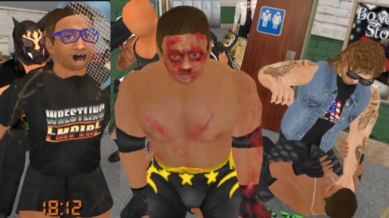 Getting jumped by everyone in wrestling empire