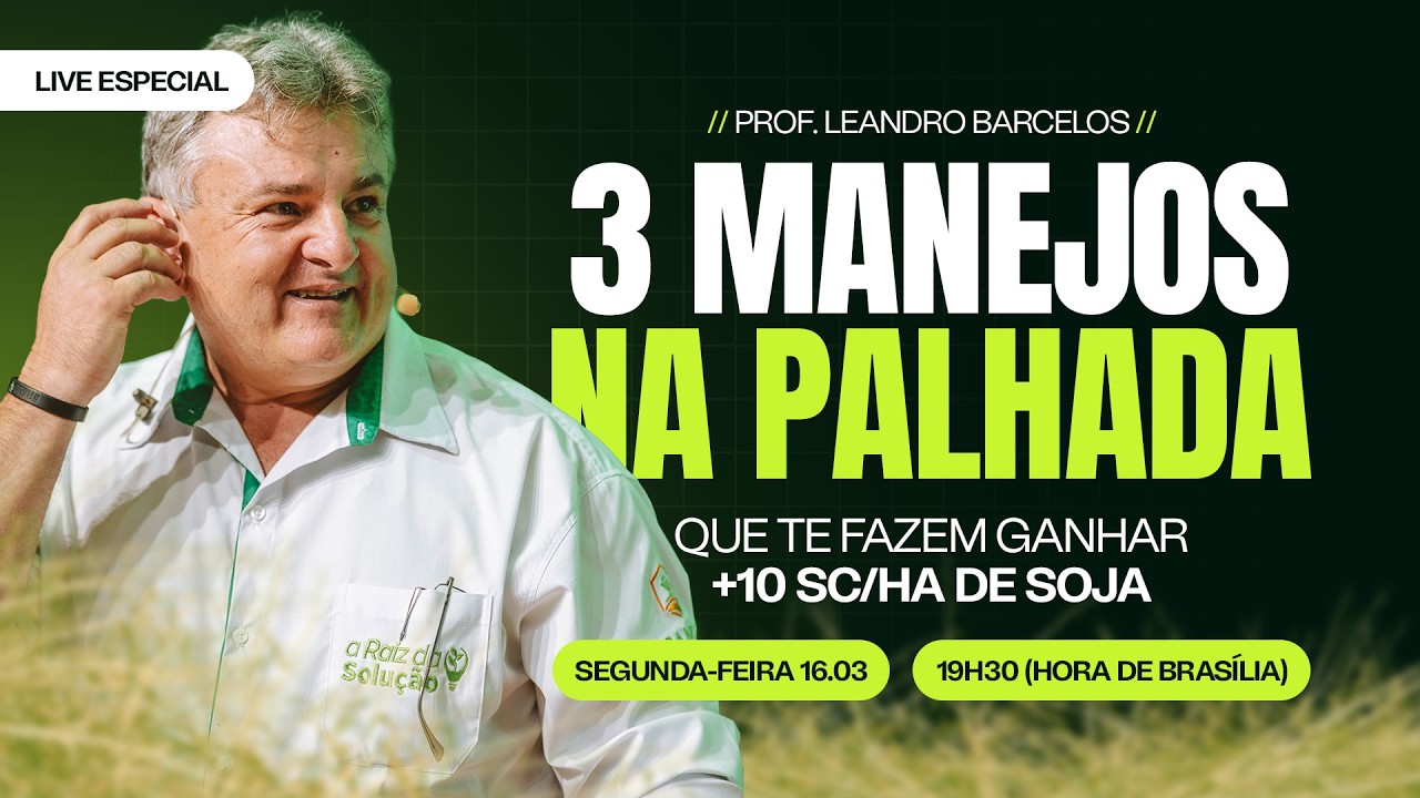 🌾 3 MANEJOS NA PALHADA QUE SE VOCÊ NÃO FIZER, PERDE 10 SC/HA DE SOJA | Prof. Leandro Barcelos