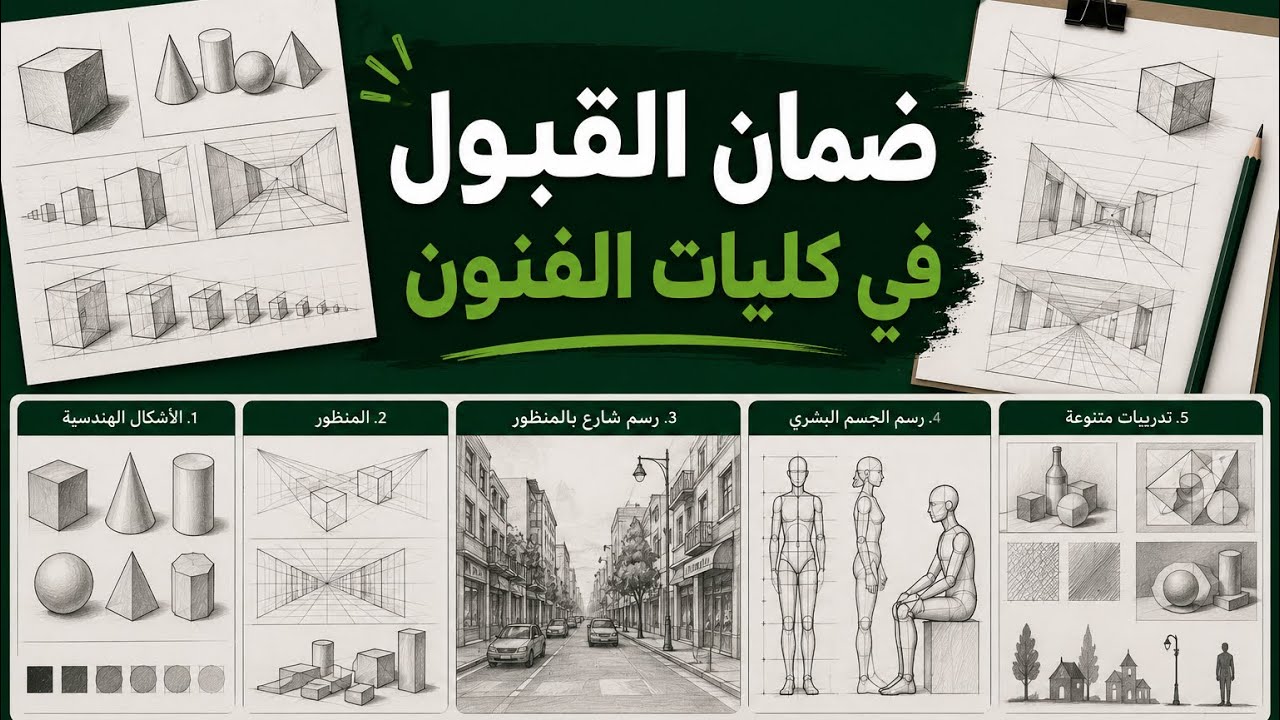 كورس قدرات كامل في فديو واحد (فنون جميلة -فنون تطبيقية-فنون عمارة )