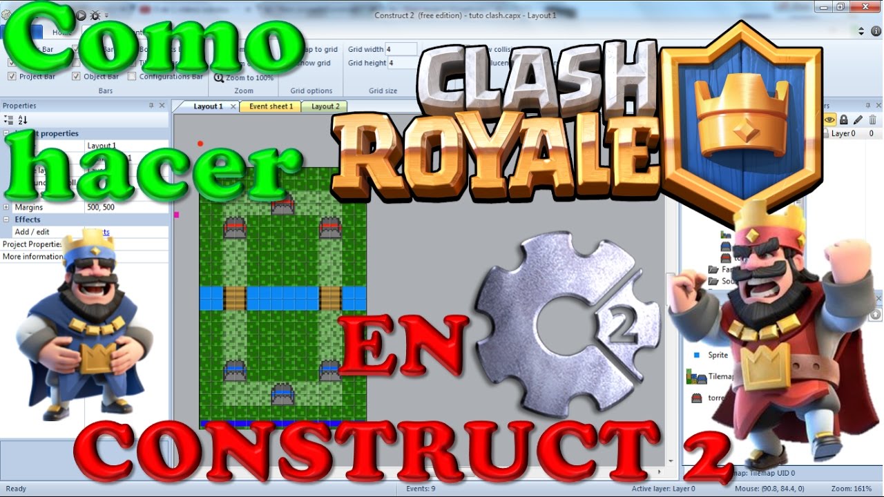juego tipo Clash Royale # 1 en construct 2 tutorial en español